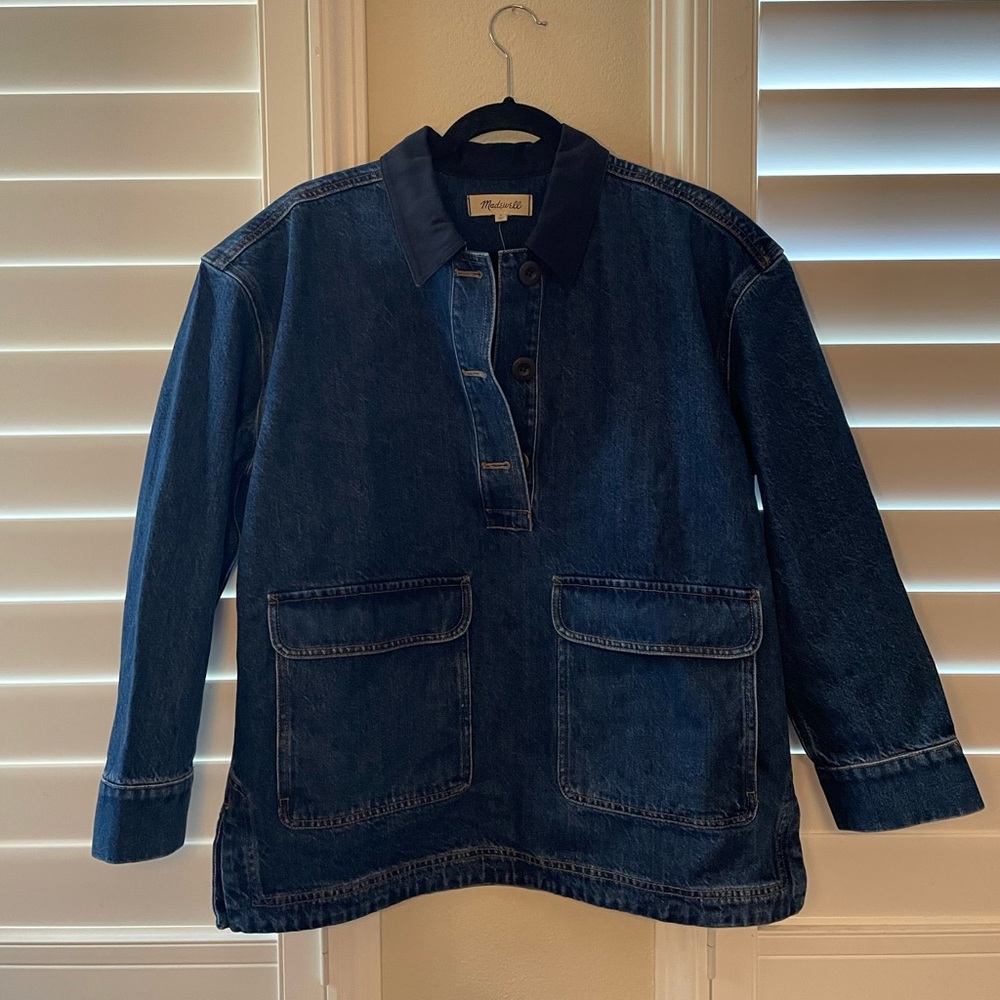 Madewell | Denim Oversized Pullover Jacket in Willmont Wash - Picture 5 of 7